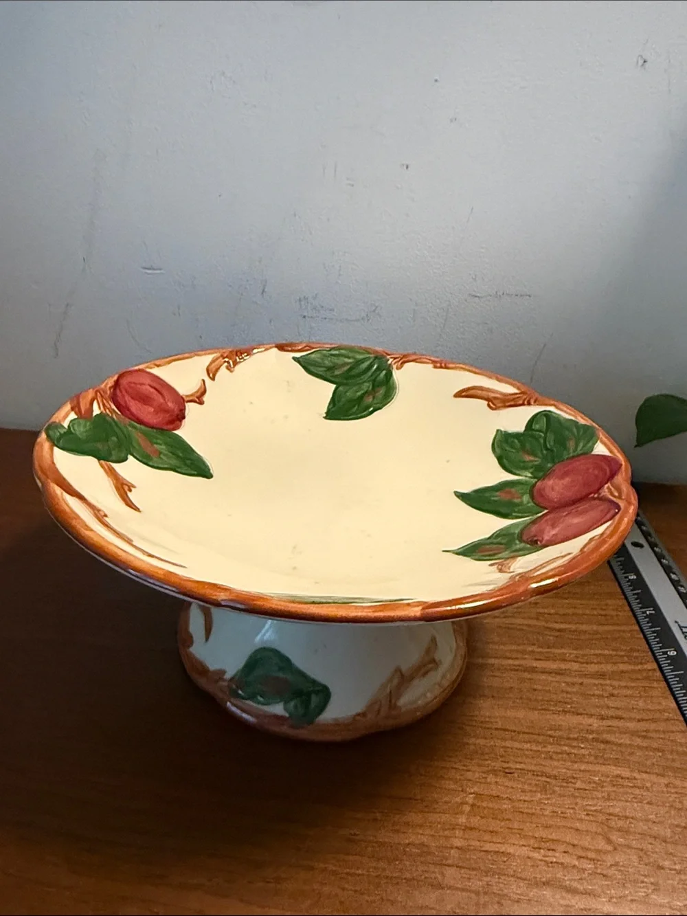 Vintage Franciscan Pedestal Compote Footed Plate “APPLE” Made USA 8” X 3.5”